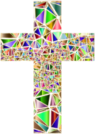 Low Poly Stained Glass Cross 5 Variation 2 No Background