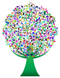 Prismatic Green Abstract Tree