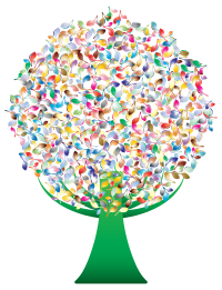Prismatic Green Abstract Tree 2 No Background