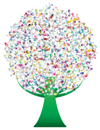 Prismatic Green Abstract Tree 3 No Background