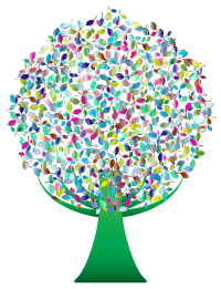 Prismatic Green Abstract Tree 4 No Background