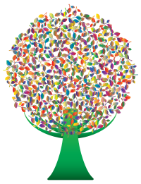 Prismatic Green Abstract Tree 5 No Background