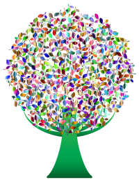 Prismatic Green Abstract Tree 6 No Background