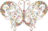 Polyprismatic Tiled Flourish Butterfly Silhouette