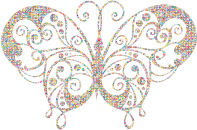 Polygonal Candy Flourish Butterfly Silhouette