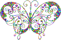 Low Poly Prismatic Flourish Butterfly Silhouette