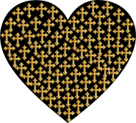 Love Heart Crosses Gold