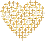 Love Heart Crosses Gold No Background