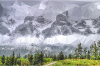 Low Poly Fog Enshrouded Mountains
