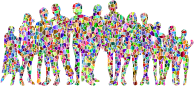 Vivid Chromatic Tiled Human Family