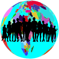 Colorful World Globe Human Family