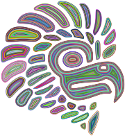 Prismatic Stylized Mexican Eagle Silhouette