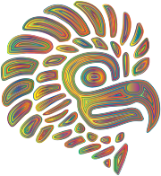 Prismatic Stylized Mexican Eagle Silhouette 2