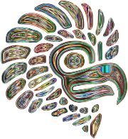 Prismatic Stylized Mexican Eagle Silhouette 3