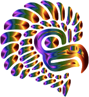 Prismatic Stylized Mexican Eagle Silhouette 5