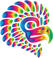 Prismatic Stylized Mexican Eagle Silhouette 8