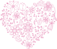 Pink Floral Heart