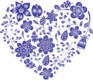 Violet Floral Heart No Background
