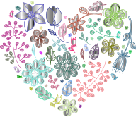 Prismatic Psychedelic Floral Heart 3 No Background
