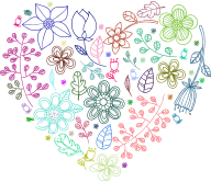 Prismatic Neon Floral Heart No Background