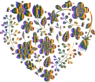 Chromatic Floral Heart No Background
