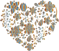 Chromatic Floral Heart 2 No Background