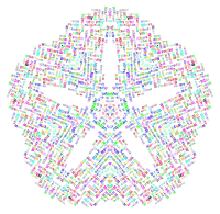 Geometric Star Five Double Yous Word Cloud No Background