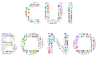 Prismatic Cui Bono Word Cloud No Background