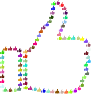 Prismatic Thumbs Up Fractal Outline