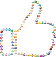 Prismatic Thumbs Up Fractal Outline 3