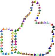 Prismatic Thumbs Up Fractal Outline 5