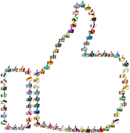 Prismatic Thumbs Up Fractal Outline 6