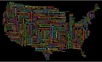 America States And Capitals Word Cloud
