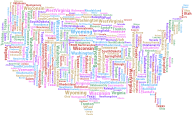 America States And Capitals Word Cloud Variation 2 No Background