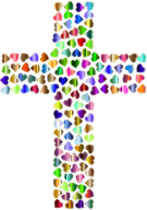 Prismatic Hearts Cross 4 Variation 2 No Background