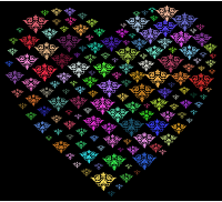 Prismatic Damask Heart