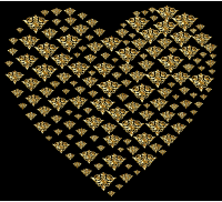 Gold Damask Heart
