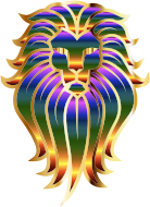 Chromatic Lion Face Tattoo 2 No Background