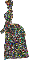 Iridescent Tiled Old Fashioned Victorian Woman Silhouette Variation 2