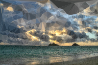 Low Poly Distant Beach Sunrise