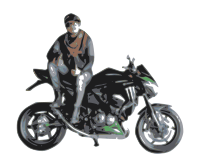  motorcycle with rider