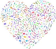 Prismatic Musical Heart 4 3 No Background