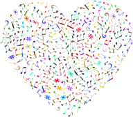 Prismatic Musical Heart 4 4 No Background