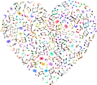 Prismatic Musical Heart 4 4 Variation 2 No Background