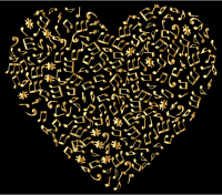 Gold Musical Heart 4