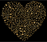 Gold Musical Heart 4 2