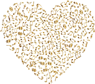 Gold Musical Heart 4 2 No Background