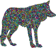 Polyprismatic Tiled Wolf Silhouette 2 With Background
