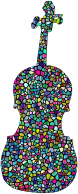 Polyprismatic Tiled Violin Silhouette With Background