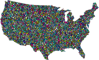 Polyprismatic Tiled United States Map With Background